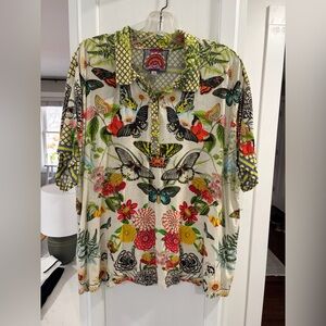 Johnny Was Multicolor Floral Shirt